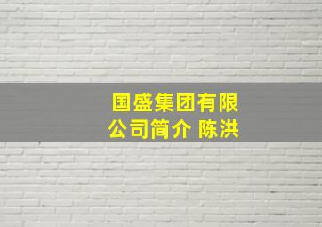 国盛集团有限公司简介 陈洪